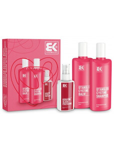 BK Brazil Keratin Dtangler Cystine Love šampon 300 ml + kondicionér 300 ml + olej / sérum 100 ml dárková sada