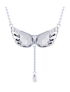Stříbrný náhrdelník Crystal Wings, andělská křídla s křišťálem Preciosa
