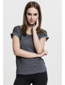 UC Ladies Dámské tričko s dlouhým zády ve tvaru spreje s barvivem tmavě šedé