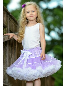 ADELO Tutu sukně dětská tylová extra - světle fialová - bílá stuha