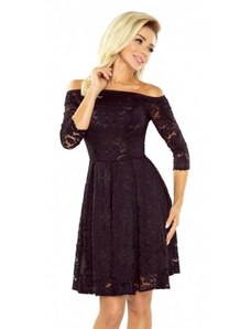 Krajkové šaty Sally s 3/4 rukávem černé, Velikost L, Barva Černá NUMOCO 168-1