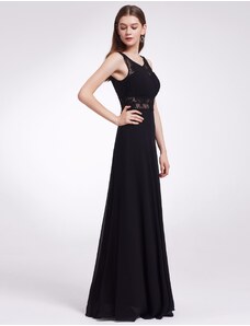 Ever-Pretty Černé večerní šaty s krajkovým prostřihem