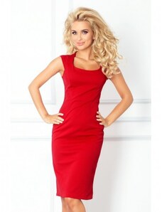 Dámské elegantní společenské šaty bez rukávu červené, Velikost XL, Barva Červená NUMOCO 53-17A