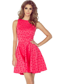 NUMOCO Růžové šaty s motivem puntíků JESSICA Tmavě růžová