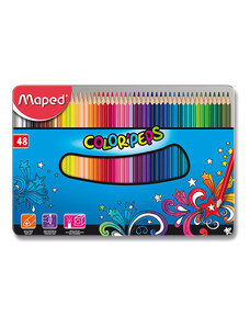 Trojhranné pastelky Maped 48 barev Color'Peps Metal Box