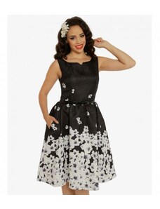Dámské retro šaty Delta Black Blossom Floral Lindy Bop 5056041