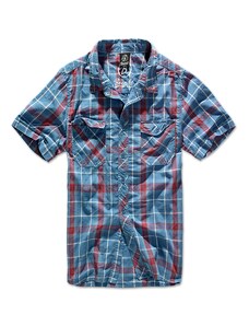 Brandit Košile Roadstar Shirt 1/2 červená | modrá M