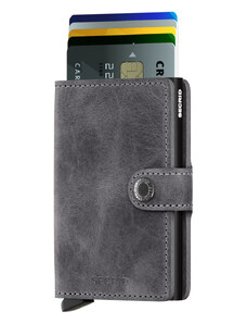 Kožená peněženka SECRID Miniwallet Vintage Grey Black šedá