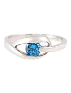 A-diamond.eu jewels Prstýnek stříbrný s modrým kamínkem 167
