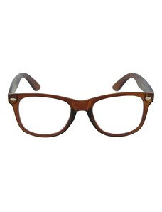 Sunmania Hnědé čiré imidžové brýle Wayfarer