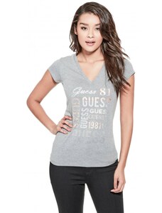 GUESS tričko Brit Logo Tee šedé, 10747-XS