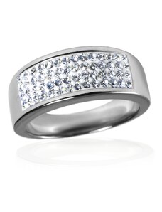 Dámský prsten s krystaly z chirurgické oceli S41090