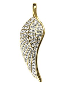 BM Jewellery Dámský přívěsek křídlo gold se zirkony z chirurgické oceli S61110