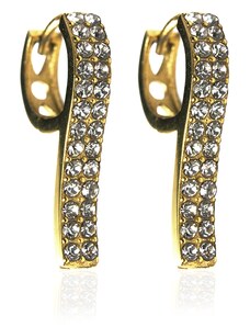BM Jewellery Náušnice se zirkony gold z chirurgické oceli S123120