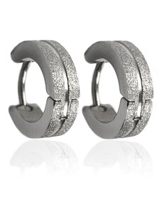 BM Jewellery Náušnice kruhy - pískovaná a leštěná chirurgická ocel S127030