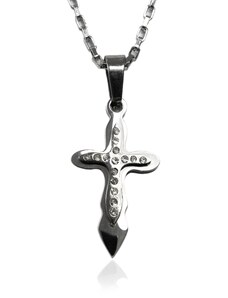 BM Jewellery Dámský náhrdelník z chirurgické oceli kříž S108070