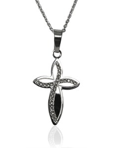 BM Jewellery Dámský náhrdelník z chirurgické oceli - křížek S109070