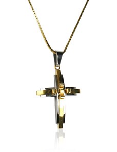 BM Jewellery Náhrdelník křížek z chirurgické oceli S159090