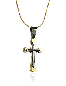 BM Jewellery Náhrdelník křížek z chirurgické oceli S161090