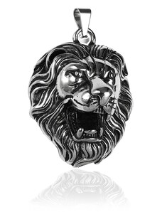 BM Jewellery Přívěsek lev hlava 6 cm z chirurgické oceli S255100