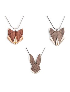 BeWooden Wolf & Fox & Hare Pendant Set