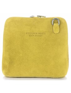 Kožené kabelka listonoška Vittoria Gotti žlutá V6A
