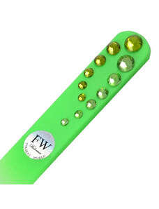 Skleněný pilník s kamínky Swarovski - zelený