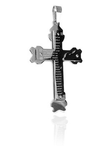 BM Jewellery Přívěsek kříž s nápisy z chirurgické oceli S258080