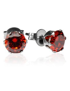 BM Jewellery Náušnice s červenými zirkony ⌀ 0,6 cm S274020