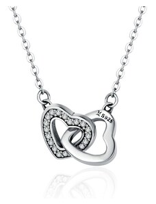 P&J Jewellery Stříbrný náhrdelník Spojené srdce SN27