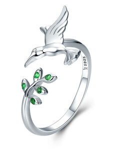 P&J Jewellery Stříbrný prsten Polétavý kolibřík SRUNI11