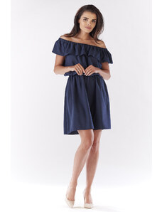 Awama Woman's Dress A185 Navy Blue