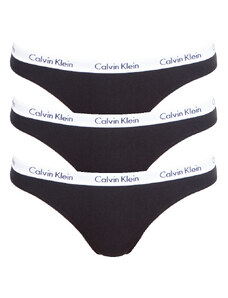 3PACK dámská tanga Calvin Klein černá