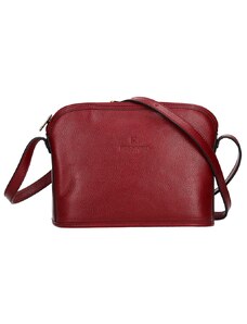 Kožená dámská crossbody kabelka Hexagona 111747 - vínová