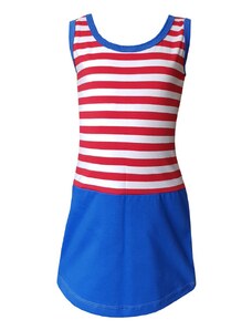 FARMERS Dívčí šaty bez rukávů červený námořník - blue