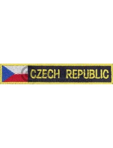 Nášivka: CZECH REPUBLIC - s vlajkou modrá tmavě | žlutá