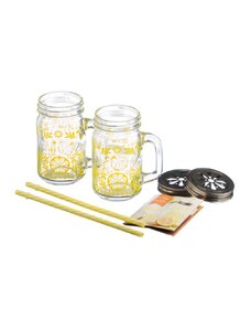 Set na limonádu, 2 ks sklenice 400 ml Kilner