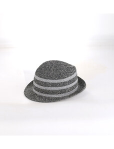 Slaměný klobouk Kbas s proužky šedý