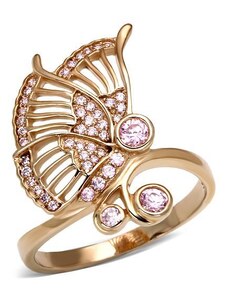 US Stříbrný, pozlacený prsten s Cubic Zirconia Stříbro 925 - Motýl Jacqueline