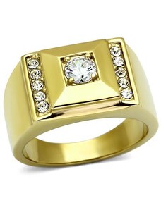 US Ocelový, pozlacený pánský prsten s Cubic Zirconia Ocel 316 - Jonathon