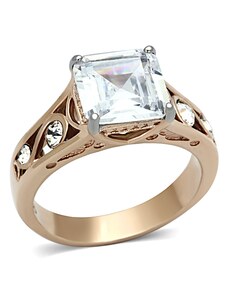 US Ocelový, pozlacený dámský prsten s Cubic Zirconia Ocel 316 - Tina