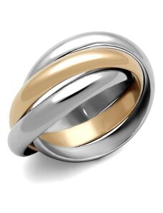 US Ocelový, pozlacený dámský prsten Ocel 316 - Eliza Tři spojené kroužky