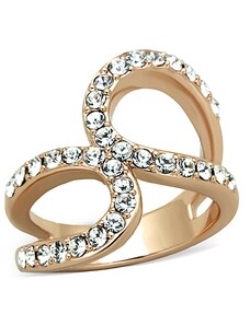 US Ocelový, pozlacený dámský prsten s Swarovski krystaly Ocel 316 - Esme