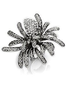 US Rhodiovaný dámský prsten s Crystaly z mosazi - Květ Rebecca