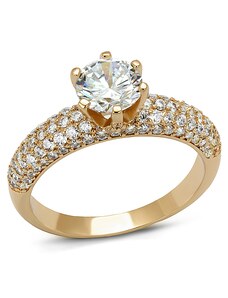 US Pozlacený dámský prsten s Cubic Zirconia z mosazi - Adelyn