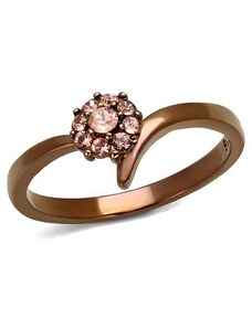 US Ocelový, pokovený dámský prsten s Swarovski krystaly Ocel 316 - Květ Kira