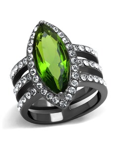 US Ocelový, pokovený dámský prsten s kamenem a krystaly Ocel 316 -Tiana