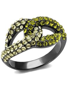 US Ocelový, pokovený dámský prsten s Swarovski krystaly Ocel 316 - Julia