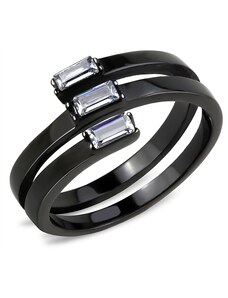 US Ocelový, pokovený dámský prsten s Cubic Zirconia Ocel 316 - Briley