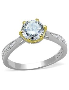 US Stříbrný, pozlacený, rhodiovaný dámský prsten s Cubic Zirconia Stříbro 925 Mila